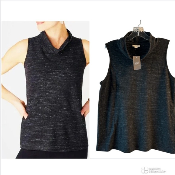 NWT J. Jill Women's Sleeveless Black Top - Picture 1 of 6
